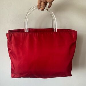 Vintage prada nylon acrylic handle bag